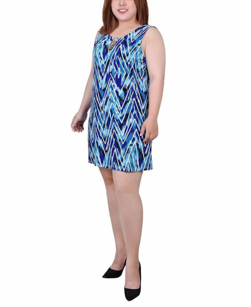 Plus Size Sleeveless Dress with 3 Rings