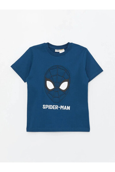 LCW Kids Bisiklet Yaka Spiderman Baskılı Kısa Kollu Erkek Çocuk Tişört