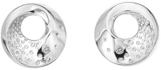 Gentle silver earrings with diamonds Quest DE650