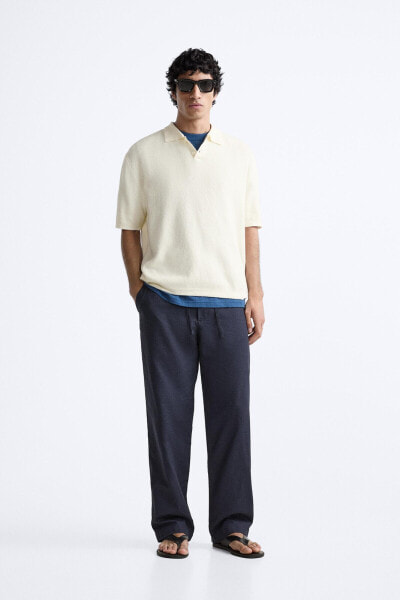 TEXTURED KNIT POLO SHIRT