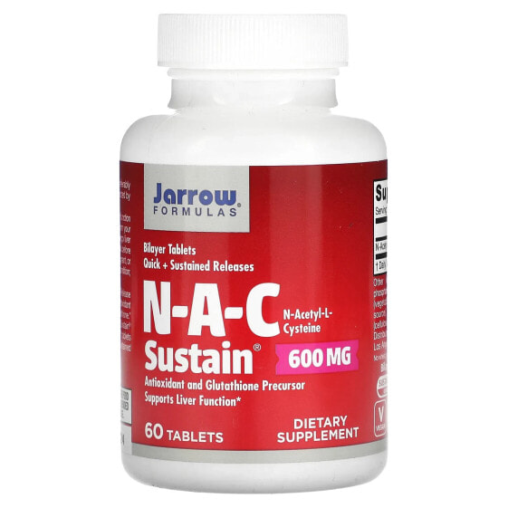 Антиоксидант Jarrow Formulas N-A-C Sustain, 600 мг, 60 таблеток