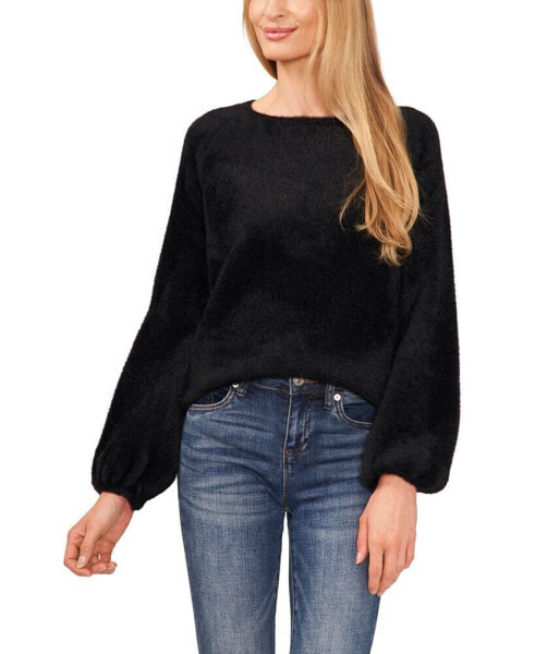 Women's Long Sleeve Eyelash Sweater