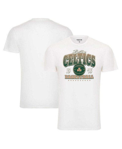 Футболка Sportiqe мужская и женская белого цвета Boston Celtics Bingham Super Soft.