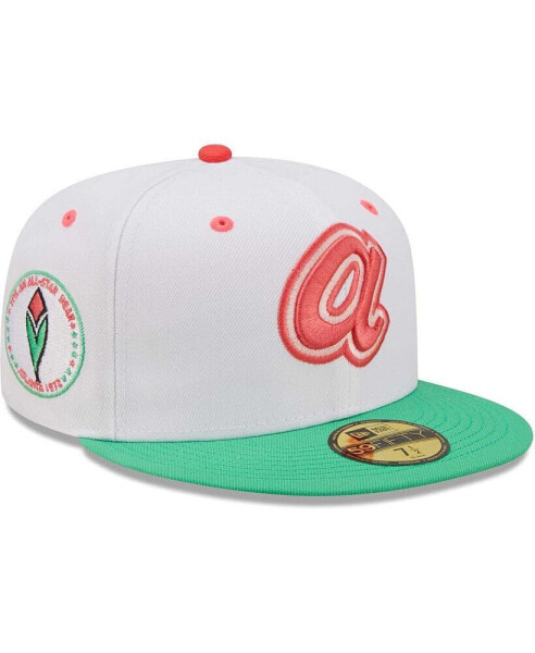 Men's White, Green Atlanta Braves 1972 MLB All-Star Game Watermelon Lolli 59FIFTY Fitted Hat