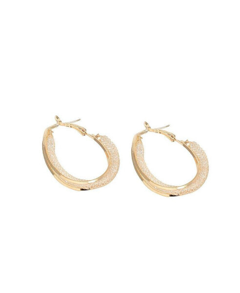 Women's Gold Crystal Hoop Earrings