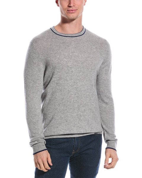 Qi Cashmere Contrast Trim Cashmere Sweater Men's