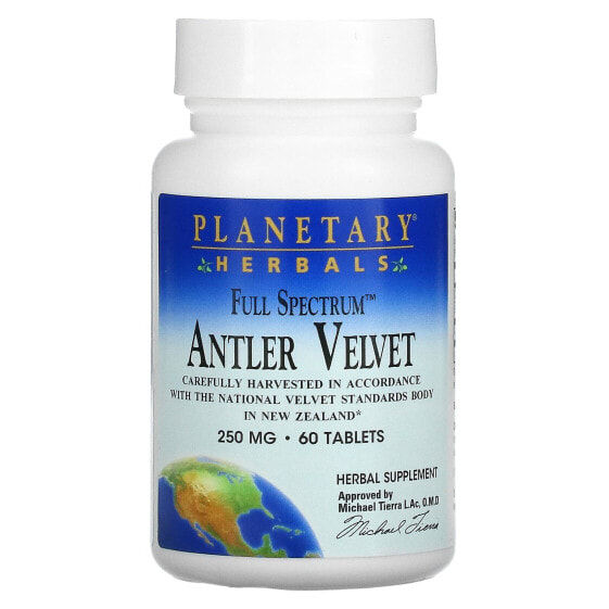 Витамины для мужского здоровья Planetary Herbals Full Spectrum Antler Velvet, 250 мг, 60 таблеток