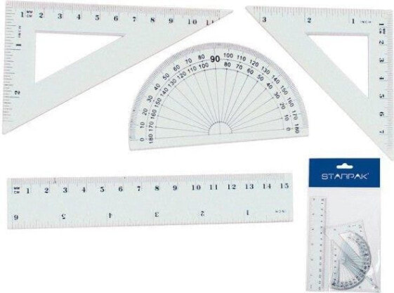 Чертежные инструменты Starpak Zestaw геометрический 15cm 4 элемента (174930)