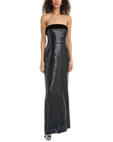 Ml Monique Lhuillier Reese Sequins Gown Women's Blue 14