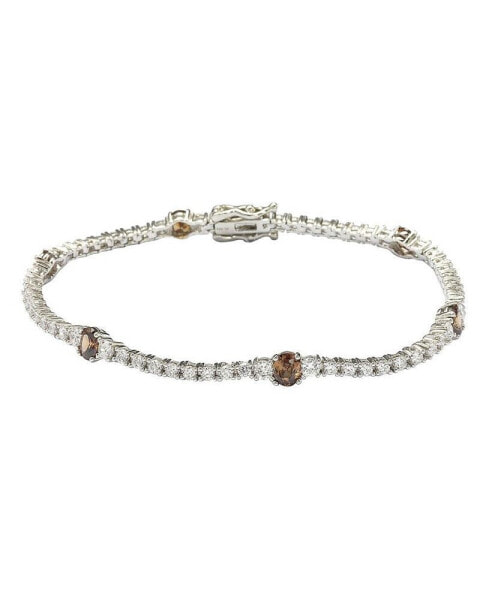 Suzy Levian Sterling Silver Cubic Zirconia Color Pop Tennis Bracelet