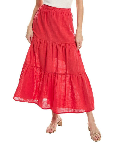 Luxe Always Tiered Skirt Women's Red L