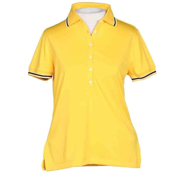 Page & Tuttle Stripe Trim Short Sleeve Polo Shirt Womens Size L Casual P49869-L