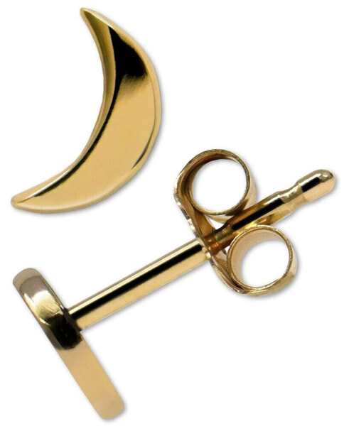 Crescent Moon Stud Earrings in 14k Gold