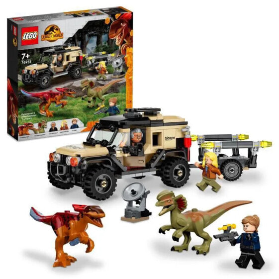 LEGO 76951 Jurassic World Transport von Pyroraptor und Dilophosaurus, Dinosaurier mit gelndegngigem Buggy, ab 7 Jahren