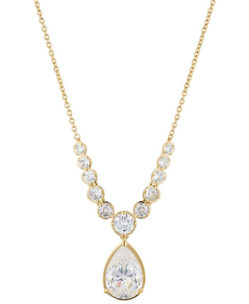 Eliot Danori pear-Shape Cubic Zirconia Pendant Necklace, 16" + 2" extender, Created For Macy's