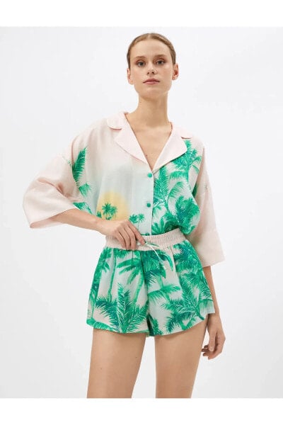 Пижама Koton Tropical Shorts Liyocell Bow