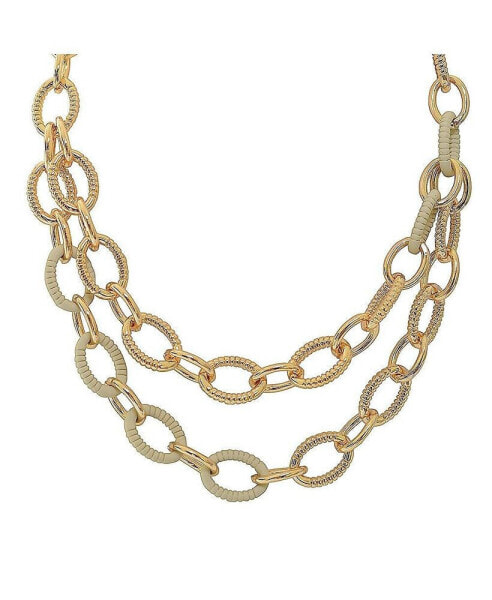 Laundry by Shelli Segal textured Link Chain Collar Necklace