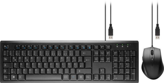 Wentronic USB Keyboard and Mouse Set - Full-size (100%) - USB - QWERTZ - Black - Mouse included