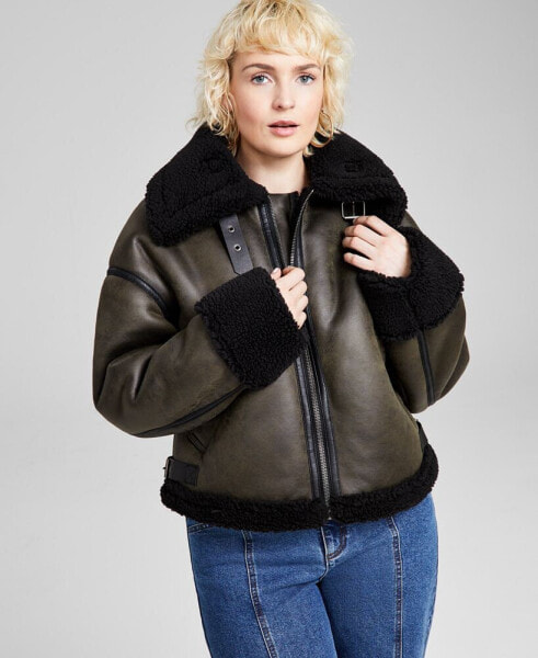 Women's Faux-Shearling Jacket, Created for Macy's