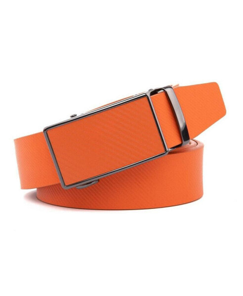 Men's Sliding Buckle Adjustable Leather Ratchet Belt