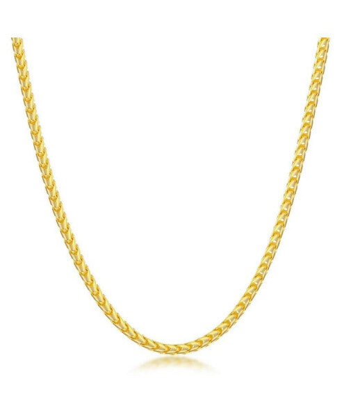 Diamond cut Franco Chain 2.5mm Sterling Silver or Gold Plated Over Sterling Silver 24" Necklace