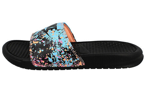 Nike Benassi Print 黑蓝泼墨 女款 简约拖鞋 彩色 / Сандалии Nike Benassi Print 618919-008