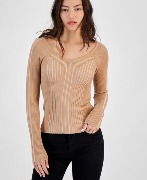 Women's Allie V-Neck Ribbed Sweater