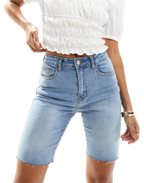 DTT boyfriend fit denim shorts in light blue wash