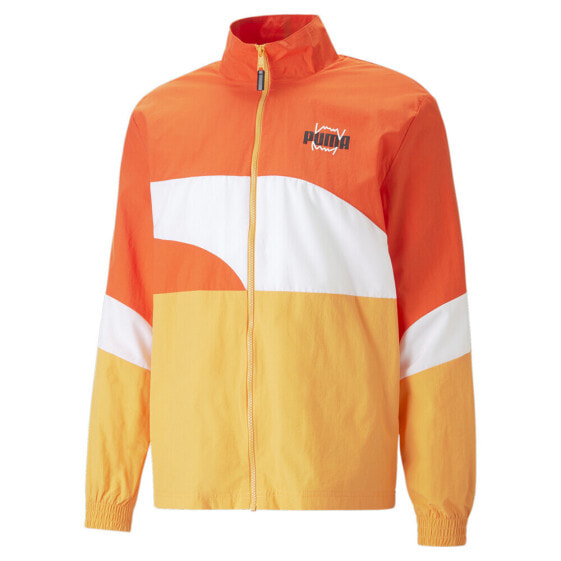 Puma Clyde 2.0 Full Zip Jacket Mens Orange Casual Athletic Outerwear 53890406