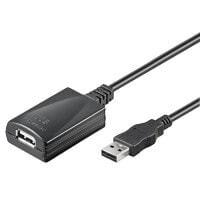 Goobay USB - extension repeater cable, 5m, 5 m, Male/Female, Black