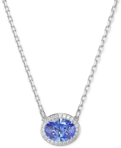 Constella Silver-Tone Crystal Necklace, 17-3/4"