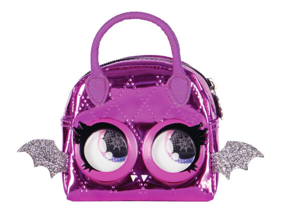 Spin Master Micros - Baddie Bat Mini Kids Purse with Eye Roll - Shoulder Bag Crossbody Purse Accessories - Girls Coin Purse & Tween Gifts - Boy/Girl - Handbag - Zipper - Vietnam - Purple - Image