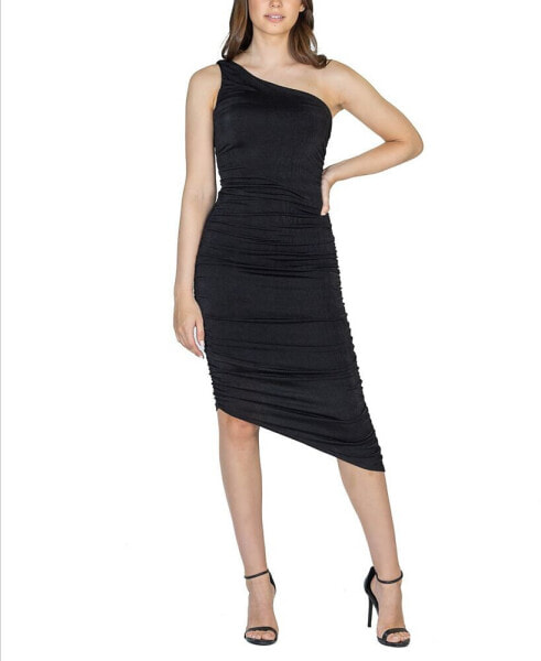 Women's One Shoulder Ruched Bodycon Dress