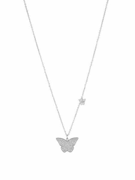 Charming steel necklace with bow ties Brilliant LJ1638