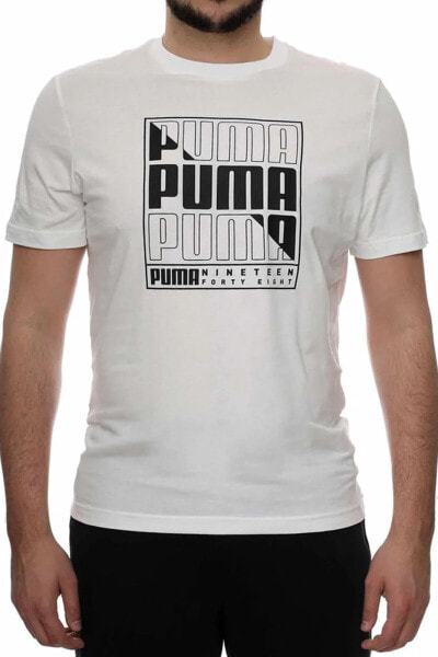 GRAPHICS PUMA Box Tee Erkek Tişört 680172-02 BEYAZ