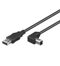 Кабель USB 2.0 Wentronic Hi-Speed 90° (черный) 0,5 м - USB A - USB B 480 Mбит/с - черный