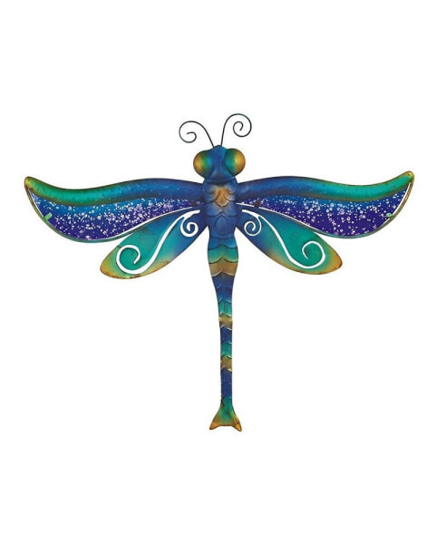 21"W Blue/Purple Dragonfly Metal Wall Plaque Decor Home Decor Perfect Gift for House Warming, Holidays and Birthdays