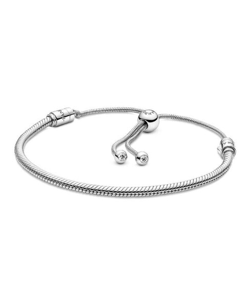 Moments Cubic Zirconia Snake Chain Slider Bracelet