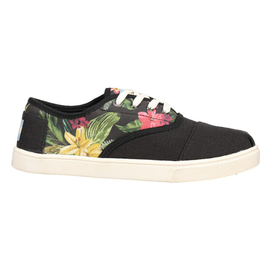 TOMS Cordones Cupsole Floral Lace Up Womens Black Sneakers Casual Shoes 1001534