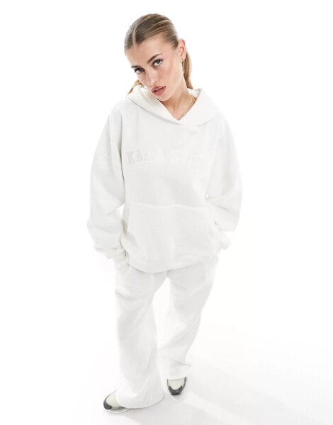 Kaiia studio logo oversized hoodie co-ord in white