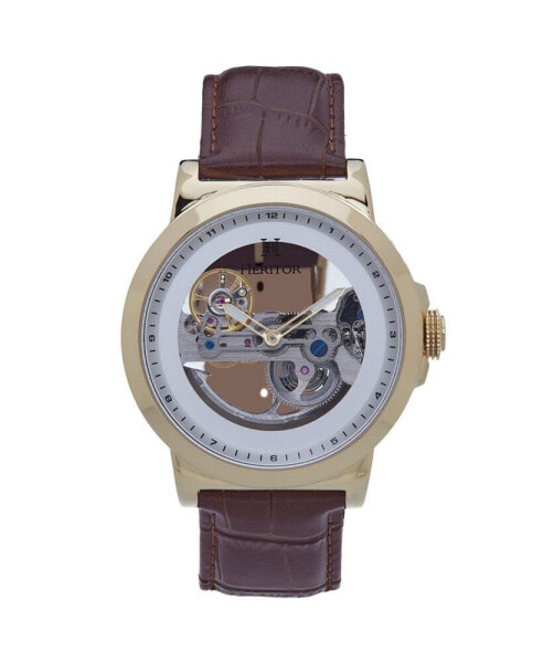 Часы Heritor Automatic Xander Leather Gold/Brown