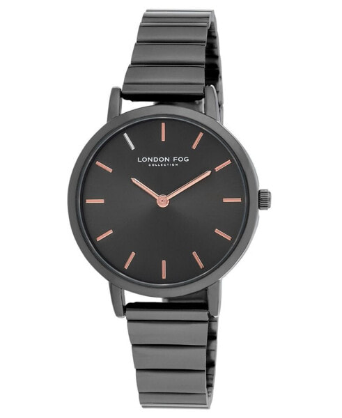Часы и аксессуары London Fog Женские кварцевые часы Sussex чёрного цвета из сплава 32 мм