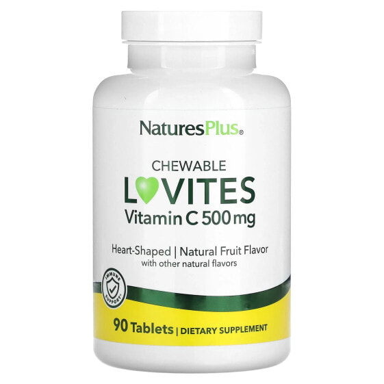 Витамин C жевательные таблетки NaturesPlus, натуральные фрукты, 500 мг, 90 шт