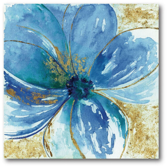 Nigella Blue Gallery-Wrapped Canvas Wall Art - 16" x 16"