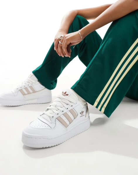 adidas Originals Forum Bold trainers in white and taupe