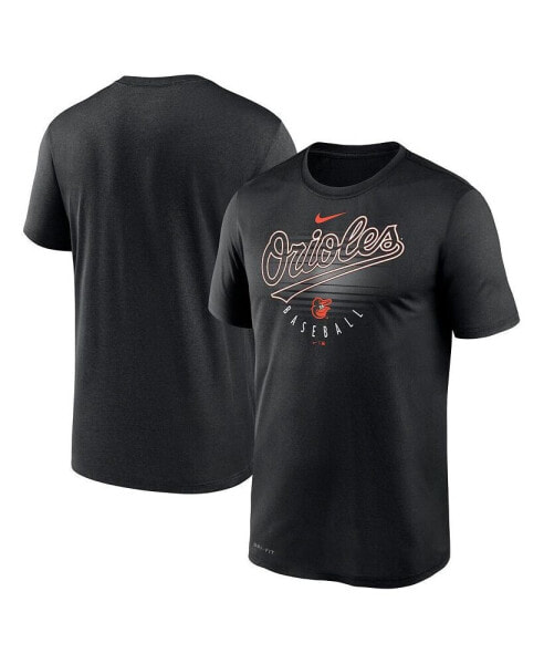 Men's Black Baltimore Orioles Wordmark Outline Legend T-shirt