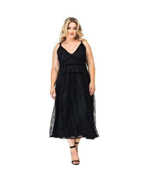 Plus Size Lace Maxi Slip Dress