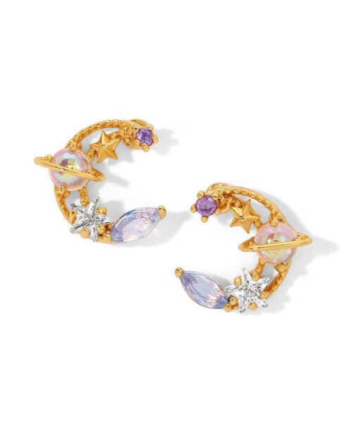 Crystal Multi-Color Celestial Starscape Stud Earrings