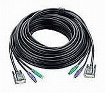 ATEN PS/2 KVM Cable, 20m, 20 m, Black, Male/Female, 4x 6 pin mini-DIN Male 1x 15 pin HDB Male 1x 15 pin HDB Female