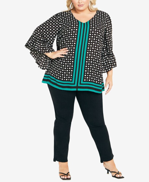 Plus Size Strike A Pose Tunic V-neck Top